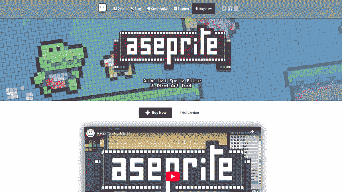 Aseprite website screenshot